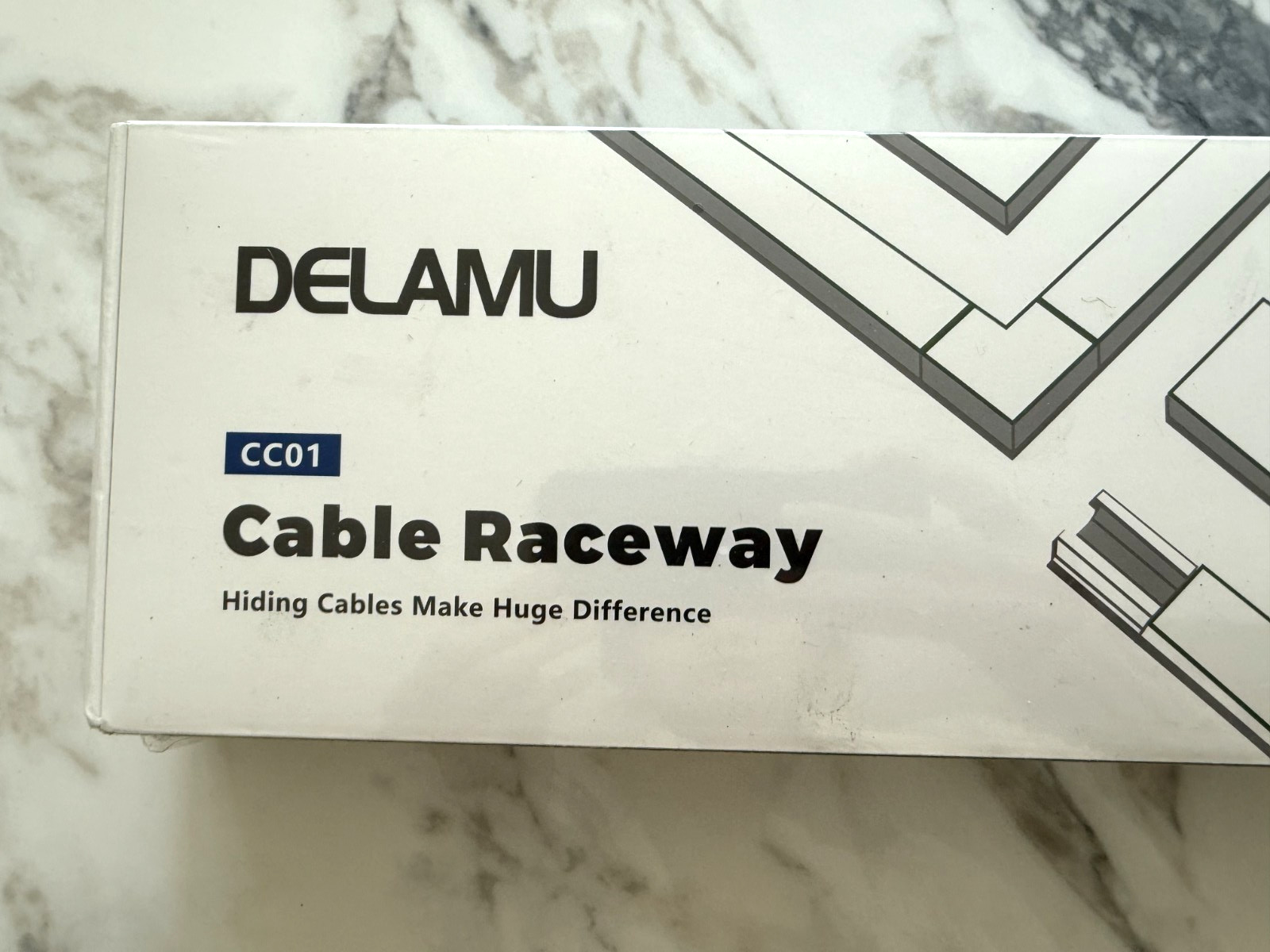 NEW Delamu Cord Hider Cable Raceway Kit in White - 157"L