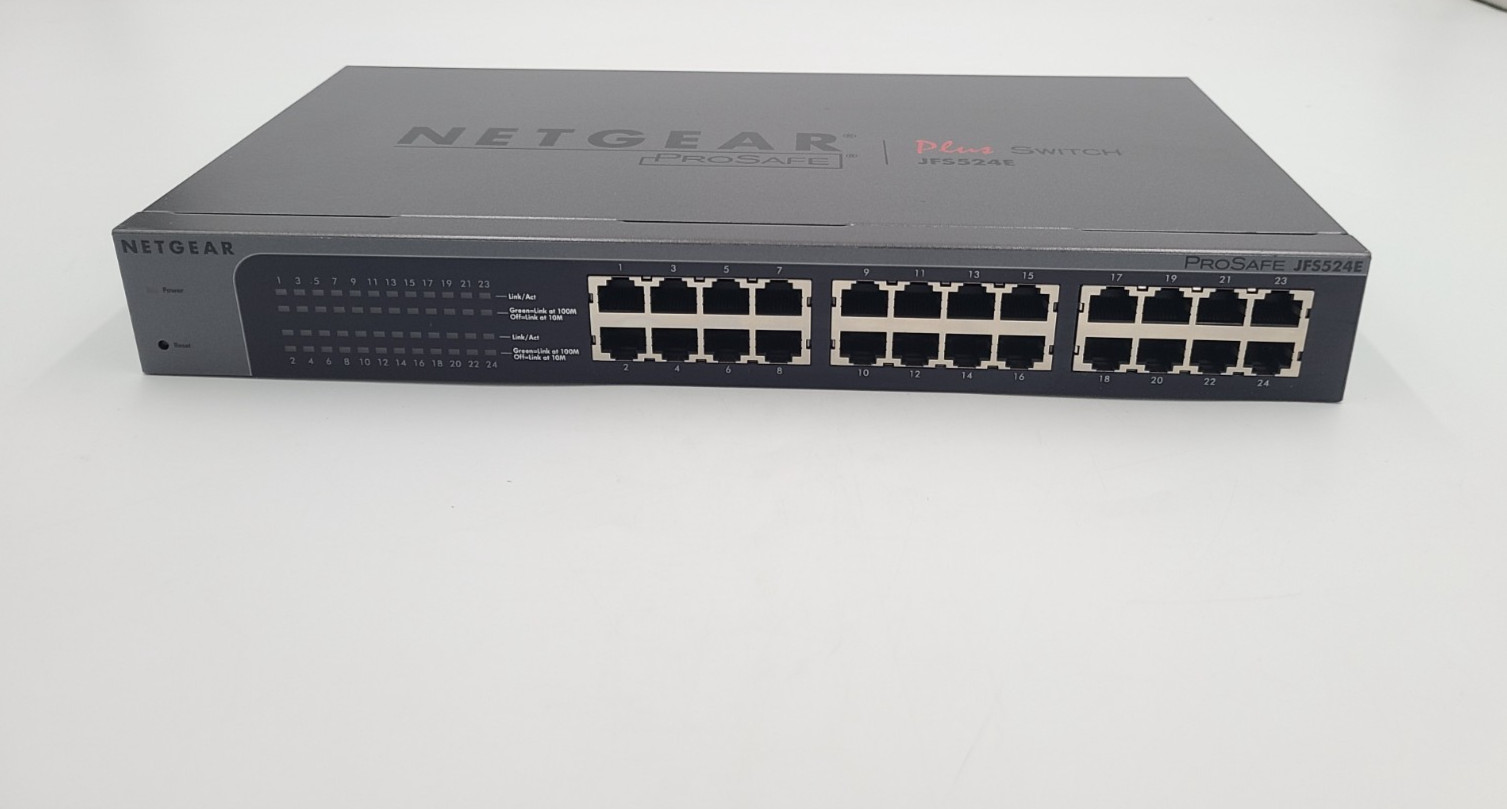 Netgear Prosafe Plus JFS524E 24-Port Unmanaged Network Switch NO POWER CORD