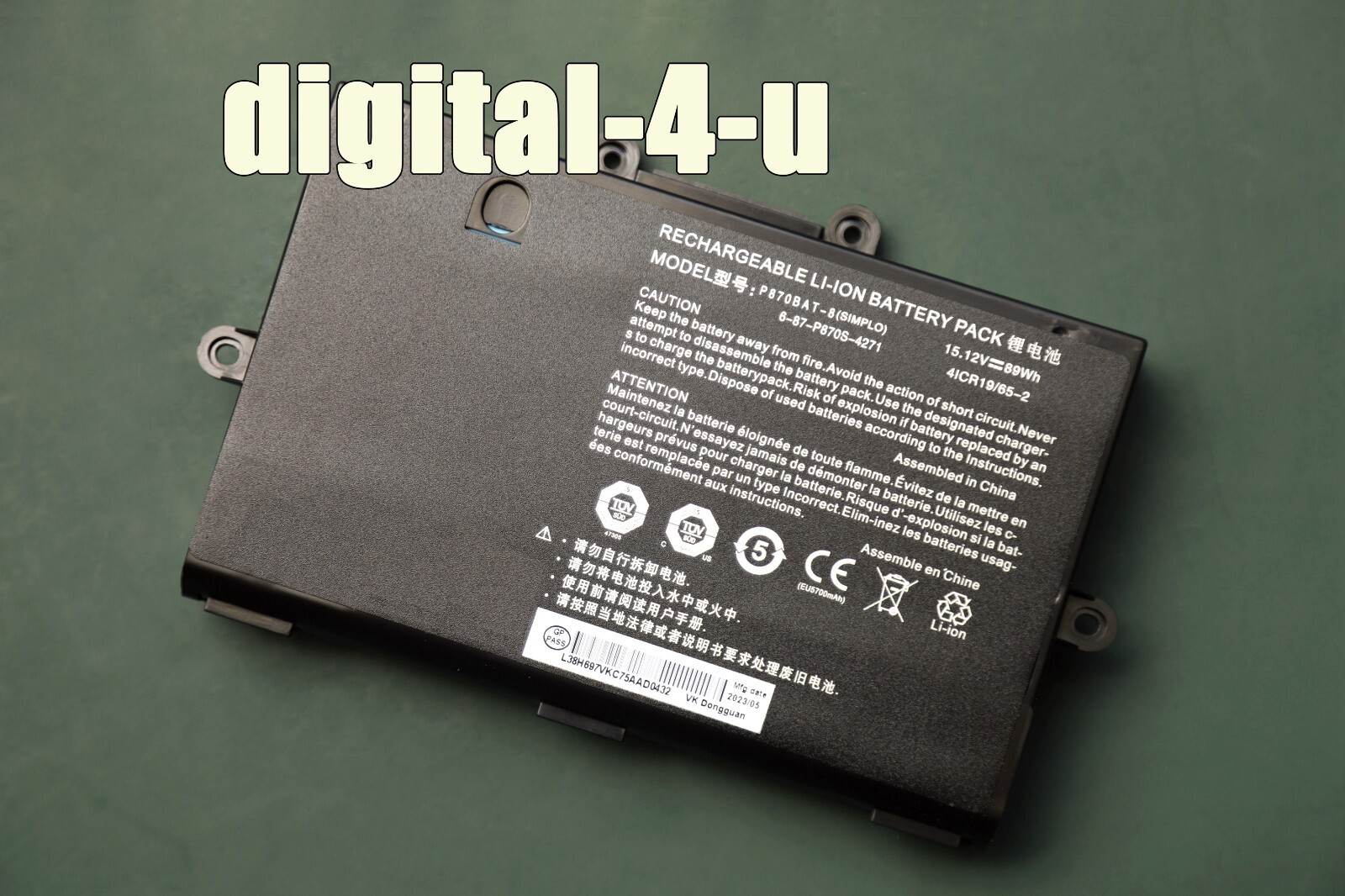 Original P870BAT-8 Battery For Clevo P870S P870DM P8700S P775D Hasee GX10 GX9