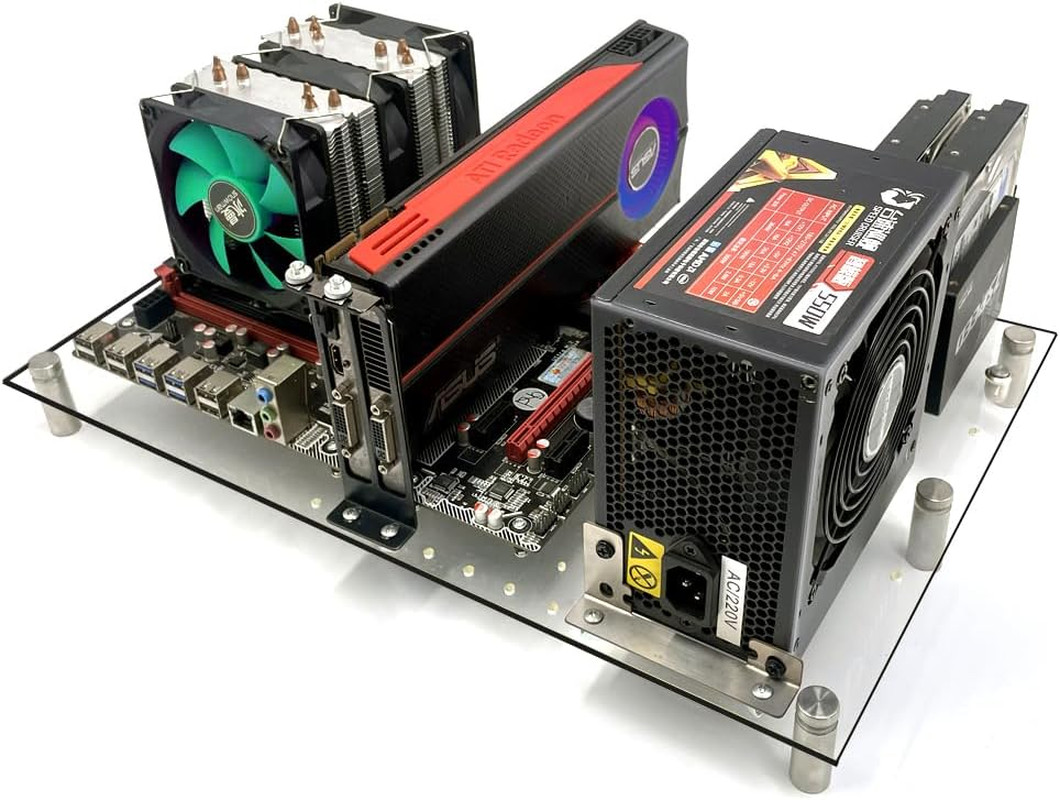Open PC Case Test Bench DIY Acrylic Computer Chassis Rack Gaming Support Motherb