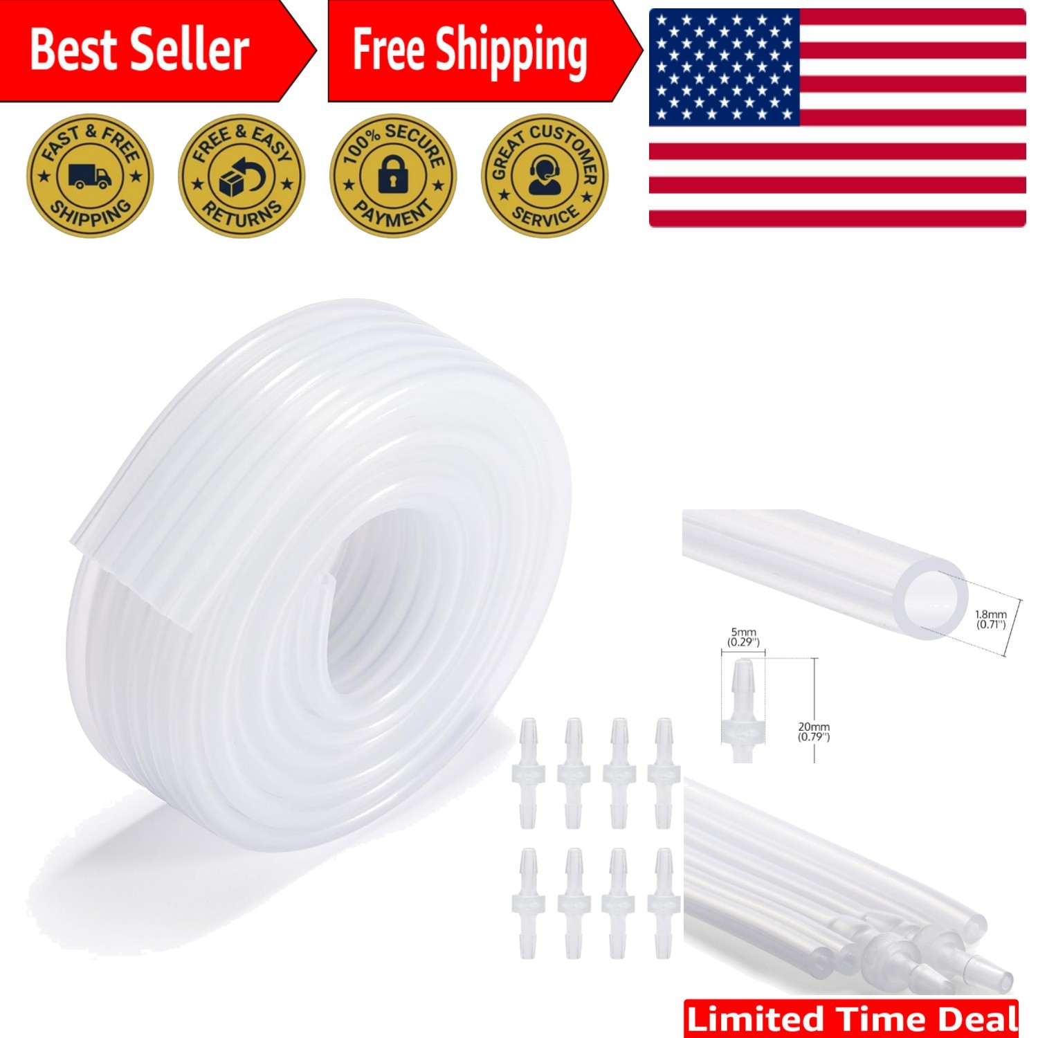 Upgraded CISS Anti-Leak Ink Tube - Clog-Free Continuous Supply System - White