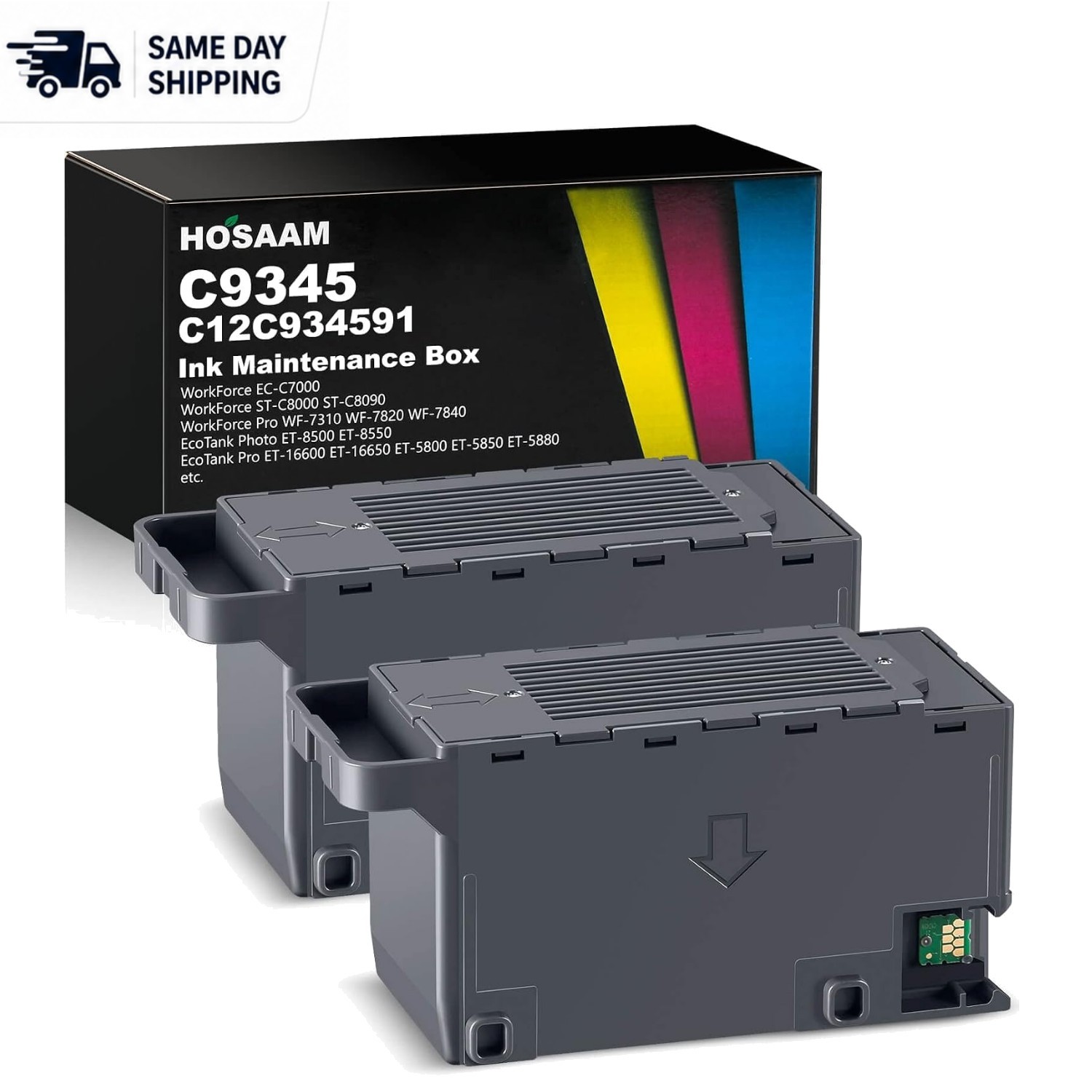 High-Quality C9345 Ink Maintenance Box Replacement for WF/ET Printers - 2 Count