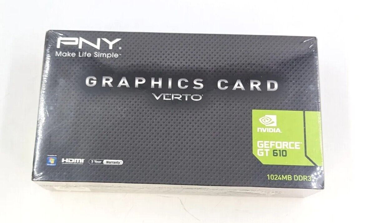 New PNY NVIDIA GeForce VCGGT610XPB 1GB DDR3 SDRAM PCI Express 2.0 Video Card
