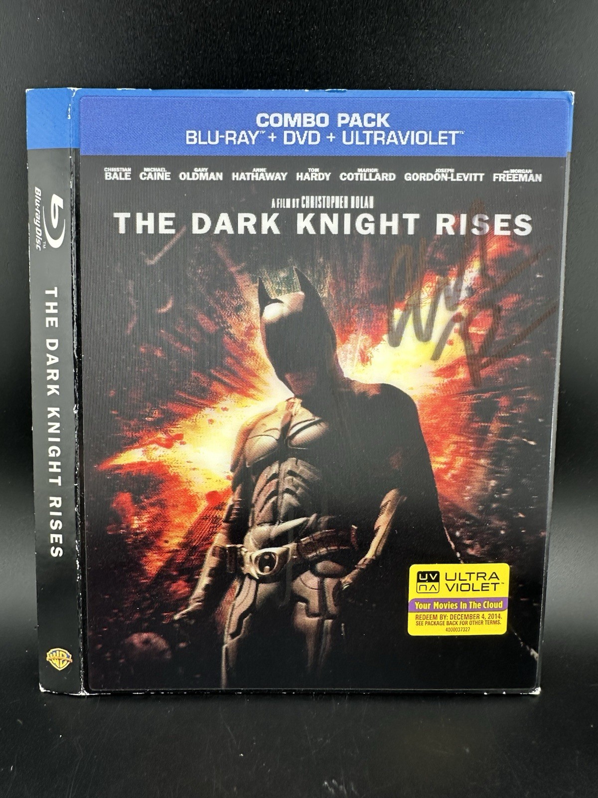 Batman The Dark Night Rises Blu Ray Christian Bale Action Movie SIGNED BY BALE
