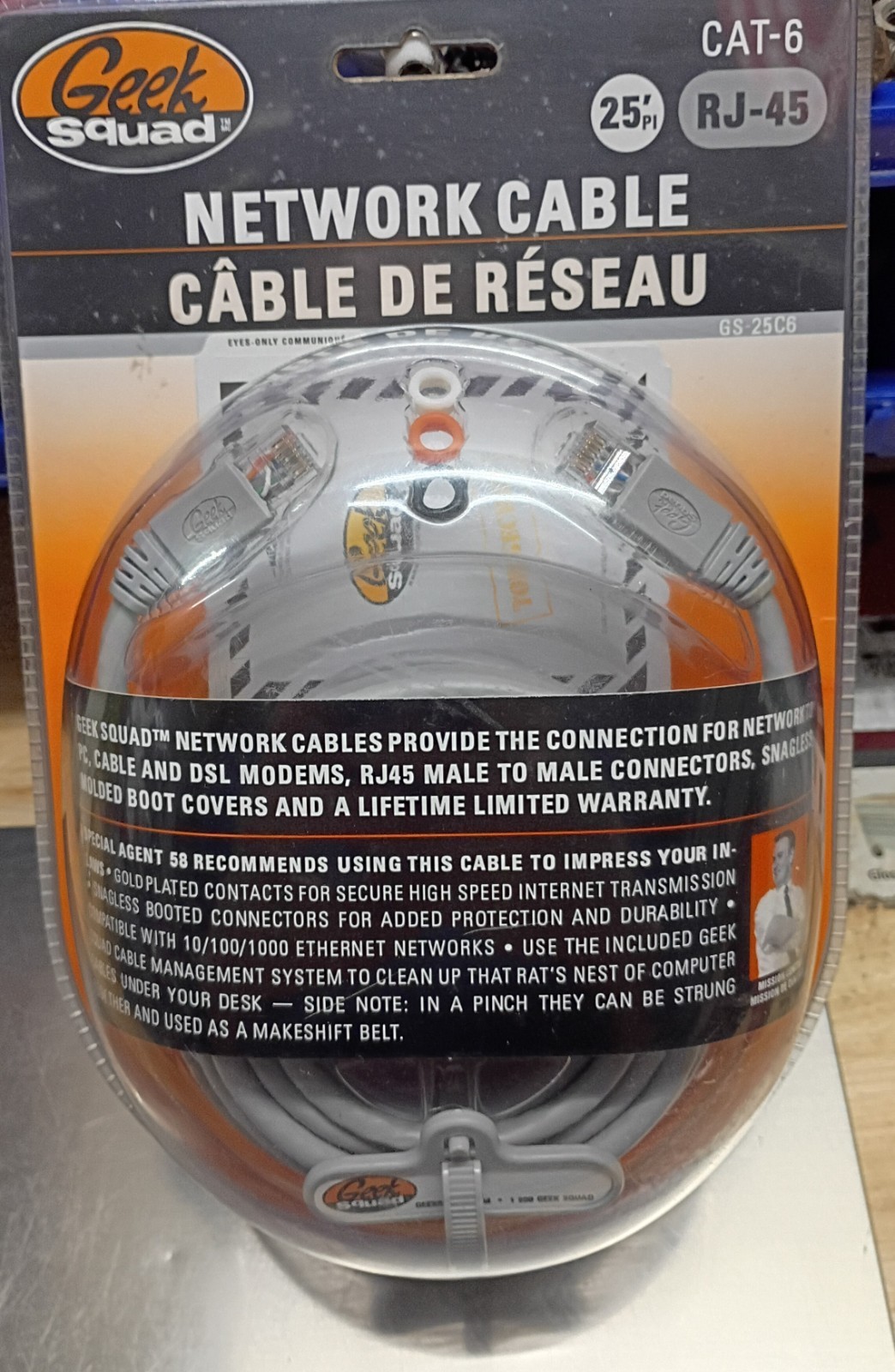 BRAND NEW GEEK SQUAD CAT-6 RJ-45 NETWORK CABLE GS-25C6