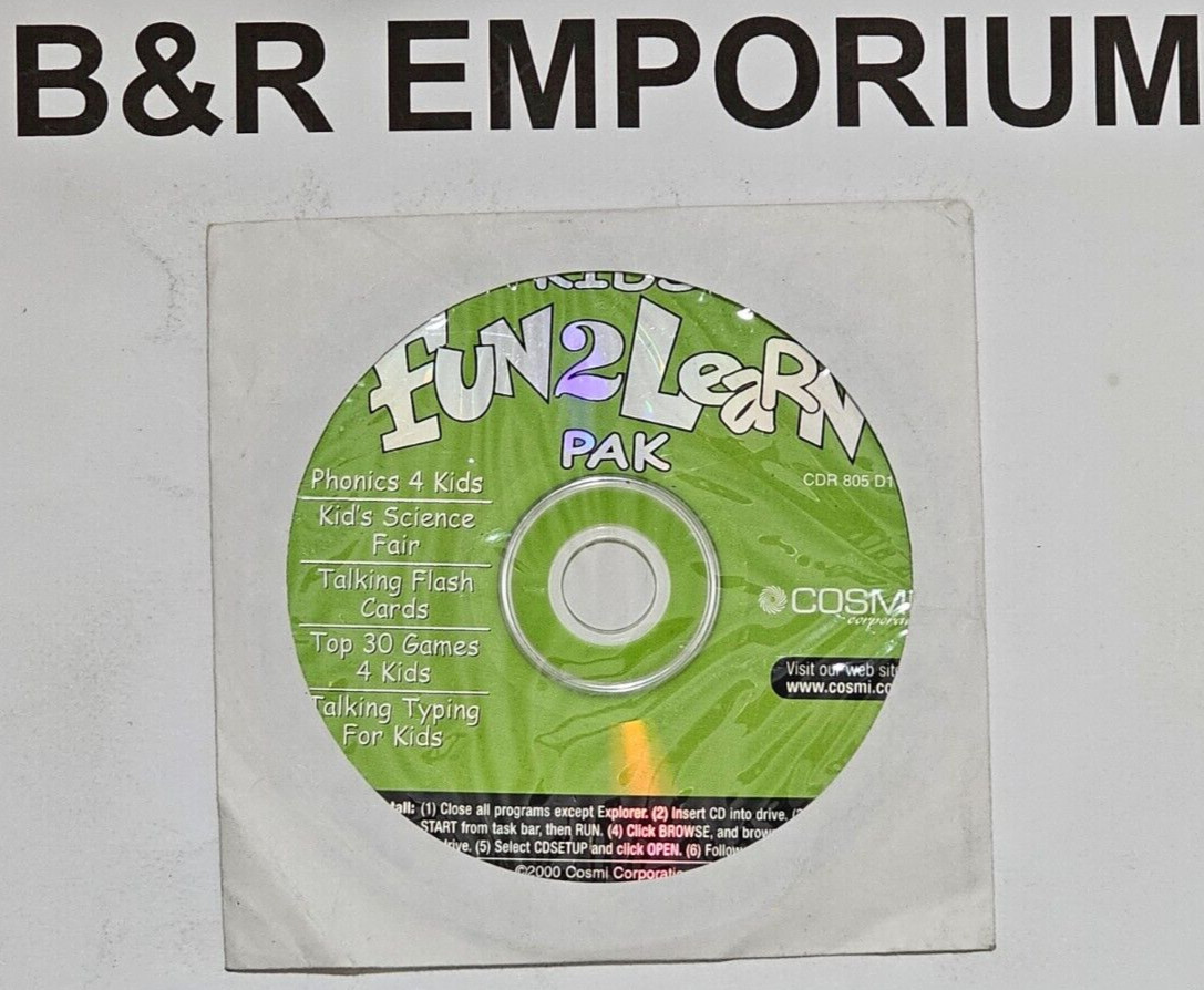 Kids Fun2Learn Pak - (2000 Cosmi Corporation) - Used CD-ROM