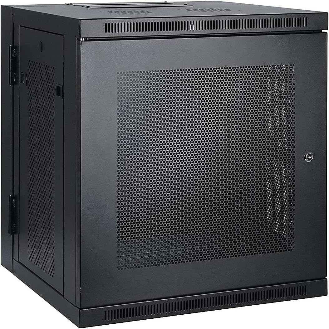10U Wall Mount Rack Enclosure Low Profile 20.5 inch Switch Depth Locking Front