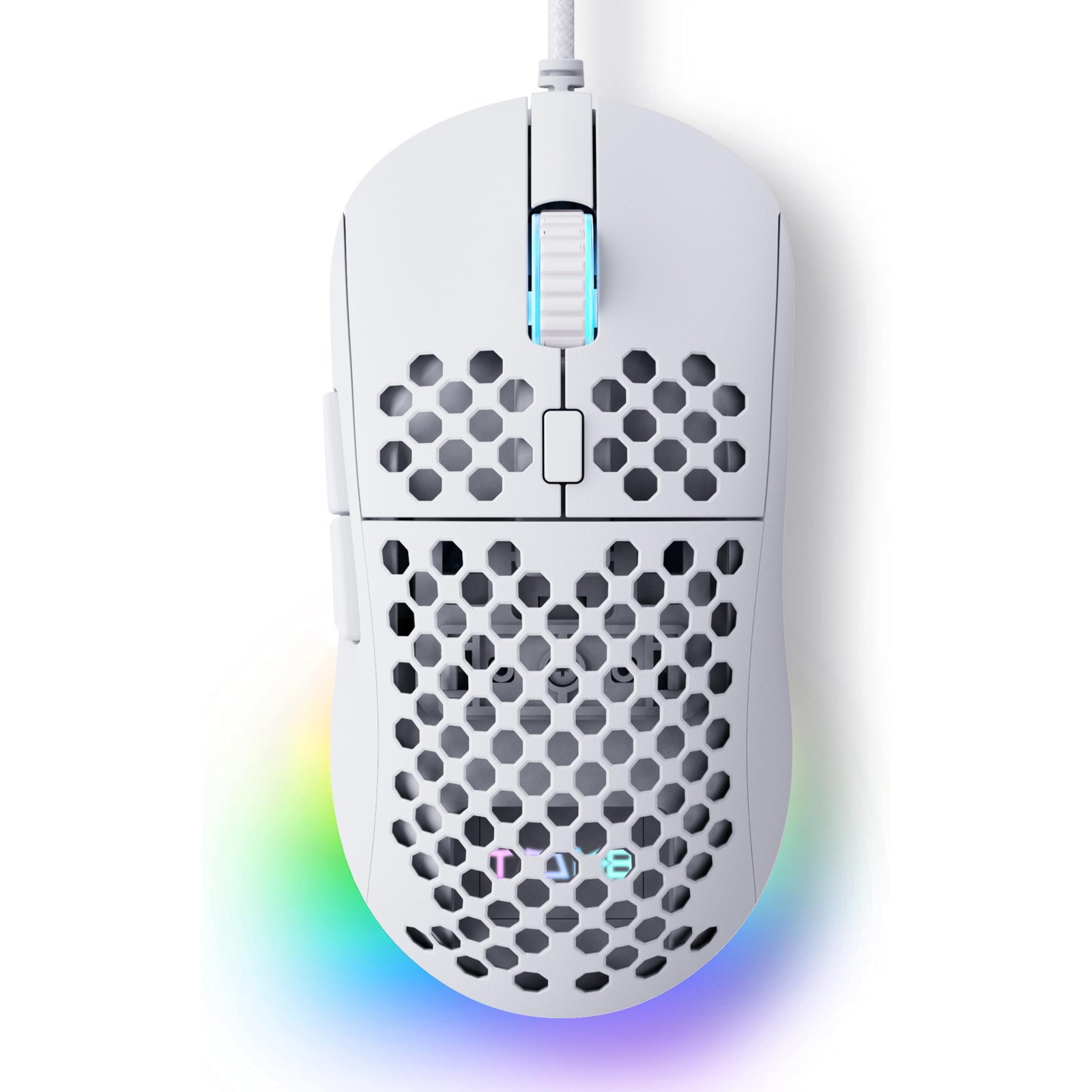 TMKB Falcon M1SE Ultralight Honeycomb Gaming Mouse, Wired, White