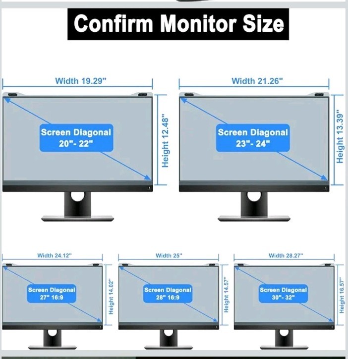 ZYY 2 Pack 23-24 Inch Computer Screen Blue Light Blocker