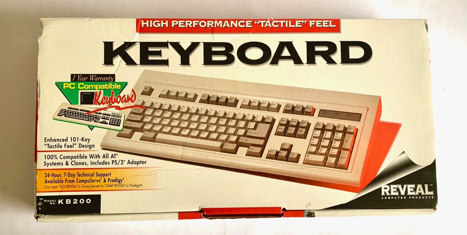 VTG Reveal KB200 PC 101-Key Keyboard Open Box High Performance "Tactile" Feel