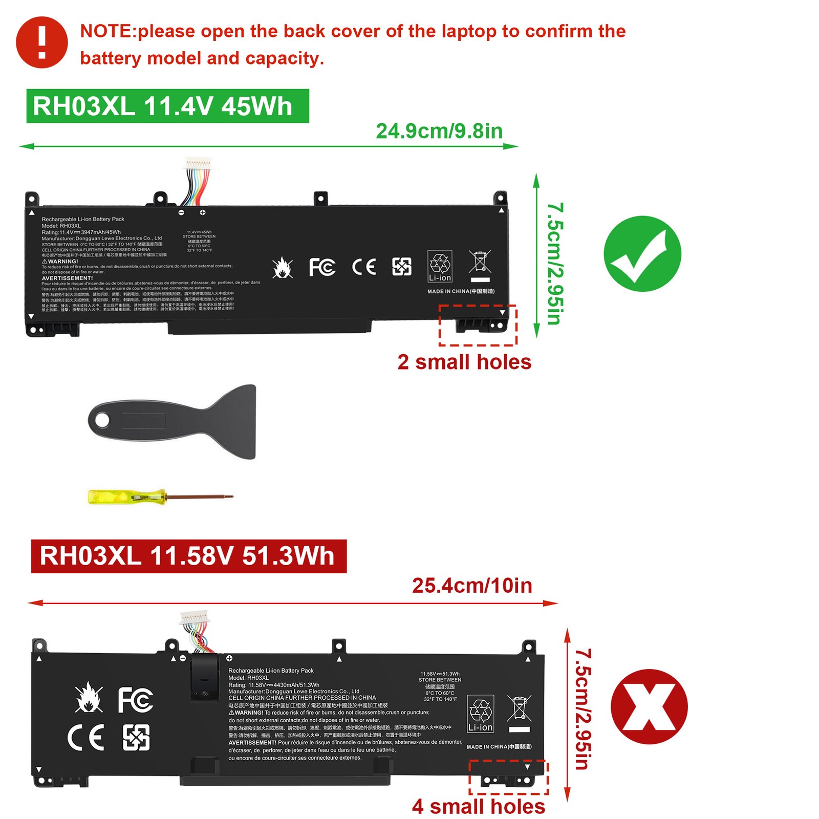 RH03XL M02027-005 Battery for HP ProBook 430 440 445 450 630 640 650 G8 11.4V