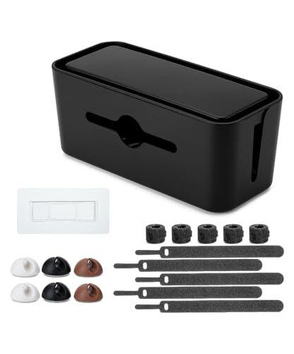 Bates- Cable Management Box, Medium, Cable Organizer Box, Cord Organizer Box, 