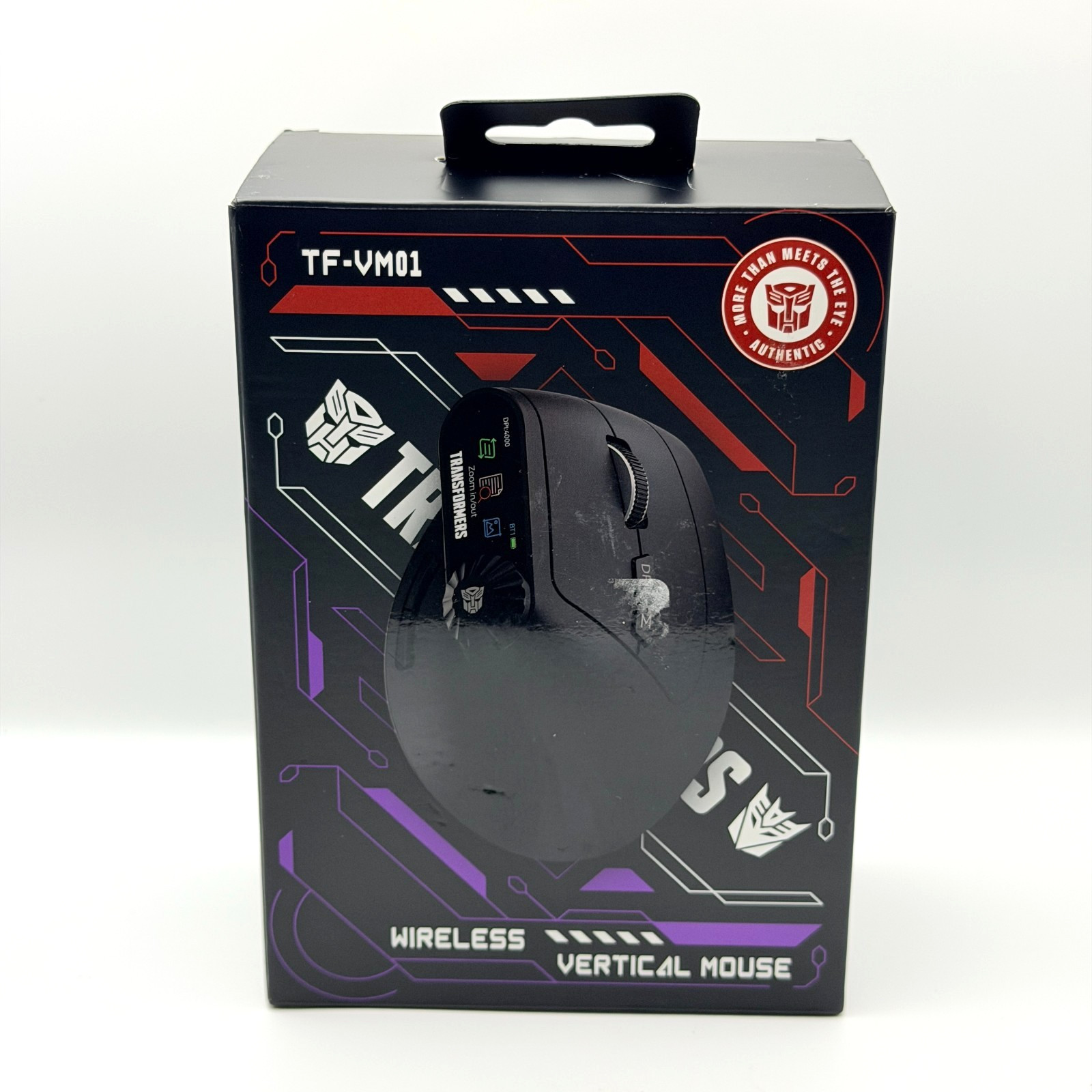 Transformers Vertical Ergonomic Wireless Gaming Mouse LED Screen & Knob Control 