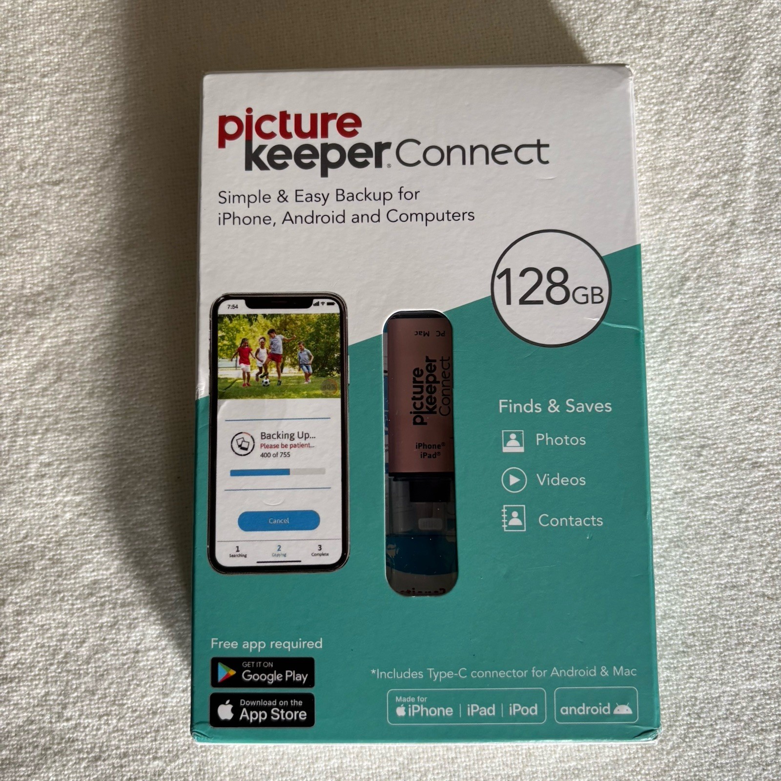 Picture Keeper Connect USB Flash Drive Apple  Android & PC Devices - 128GB New