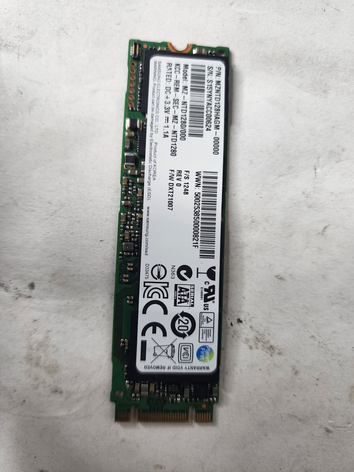 Samsung M.2 mSATA 2280 128G Solid State SSD 98% Health