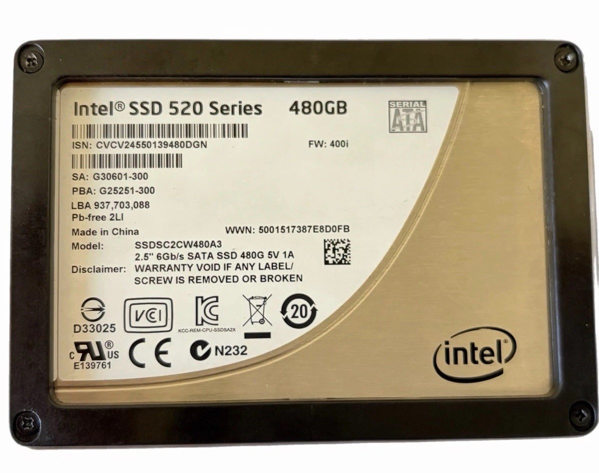 Intel SSDSC2CW480A3 | 520 480GB Multi-Level Cell SATA 6Gb/s 2.5-Inch 