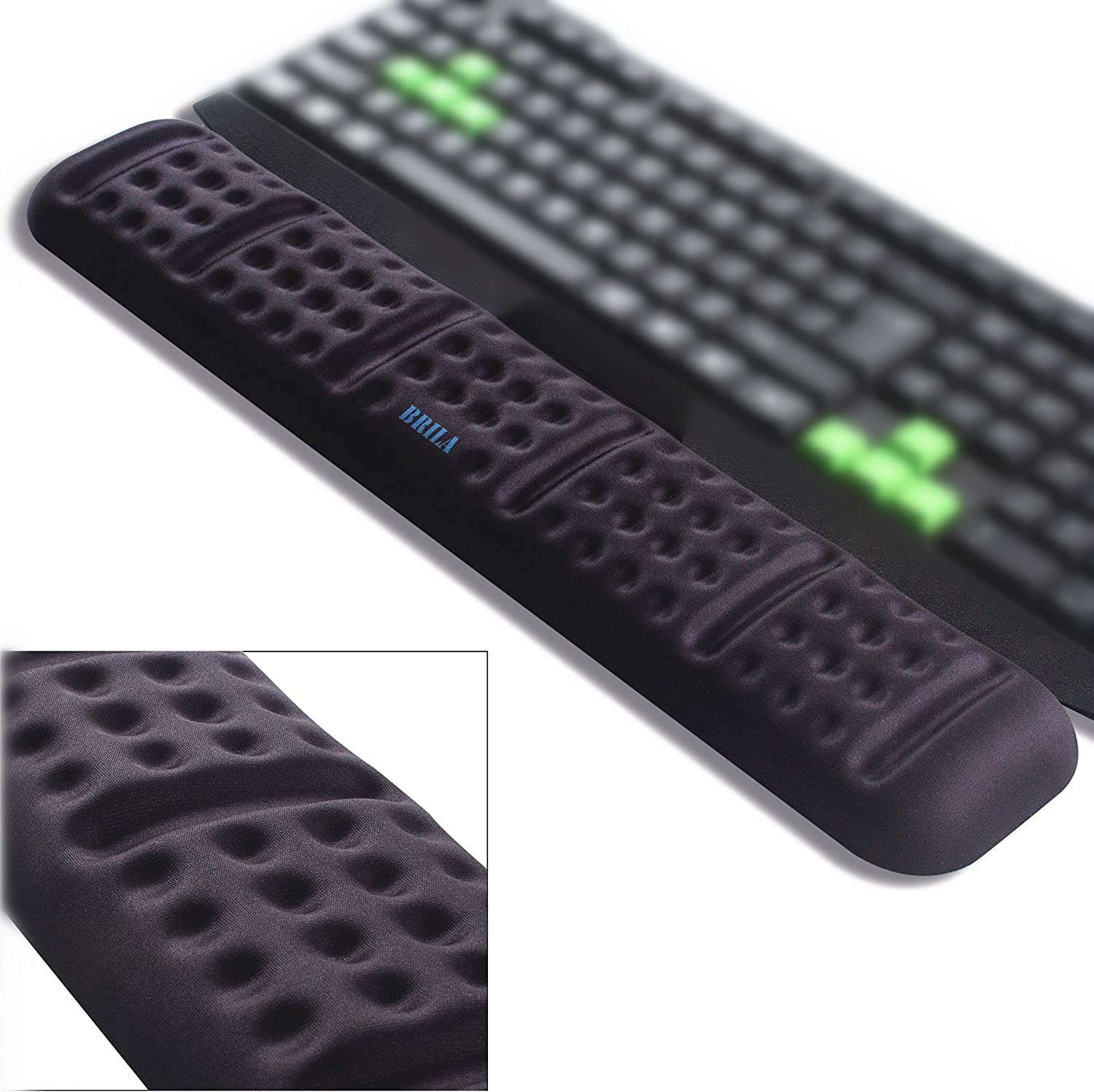 BRILA Upgraded Ergonomic Keyboard Wrist Rest Support Cushion Pad, Comfy Soft Mem