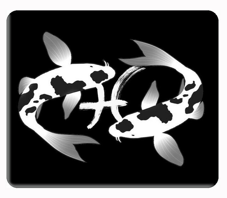 Custom Zodiac sign Pisces black computer, laptop,iPad,  mouse pad