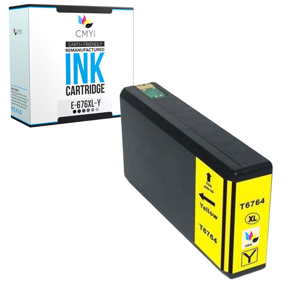 CMYi 1-Pack Compatible 676XL Yellow Ink for Epson WorkForce Pro WF-4590 WF-4020