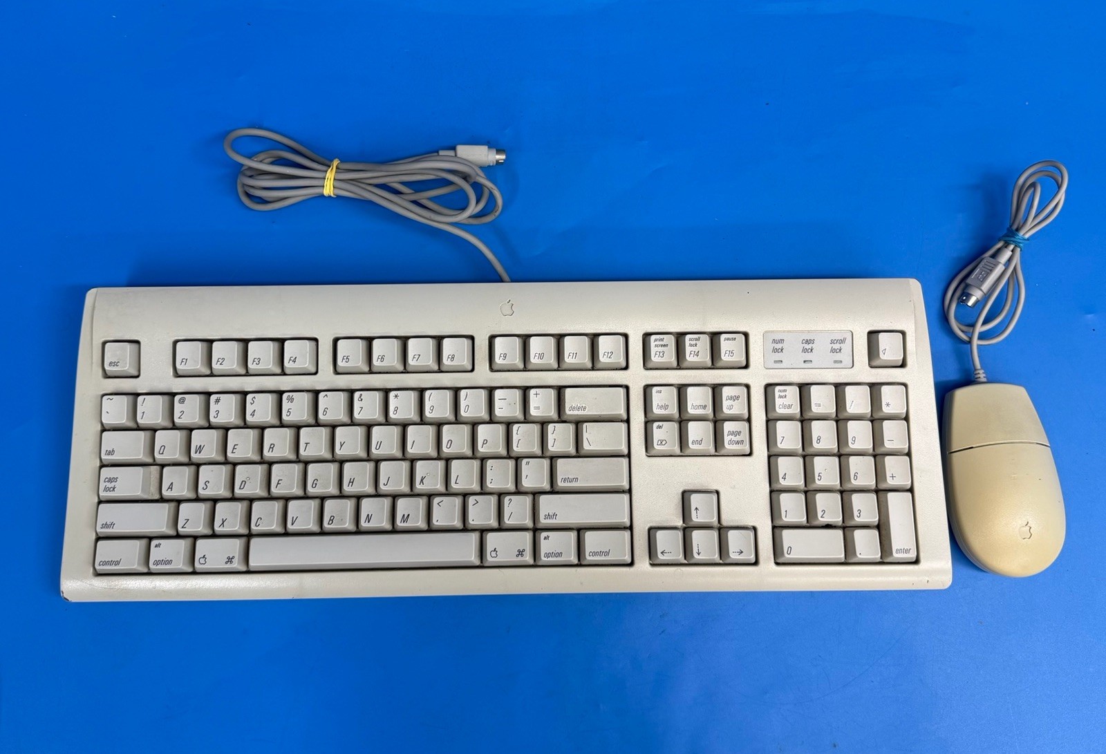 Vintage AppleDesign Keyboard M2980 & Mouse II M2706 ADB Macintosh Tested Working