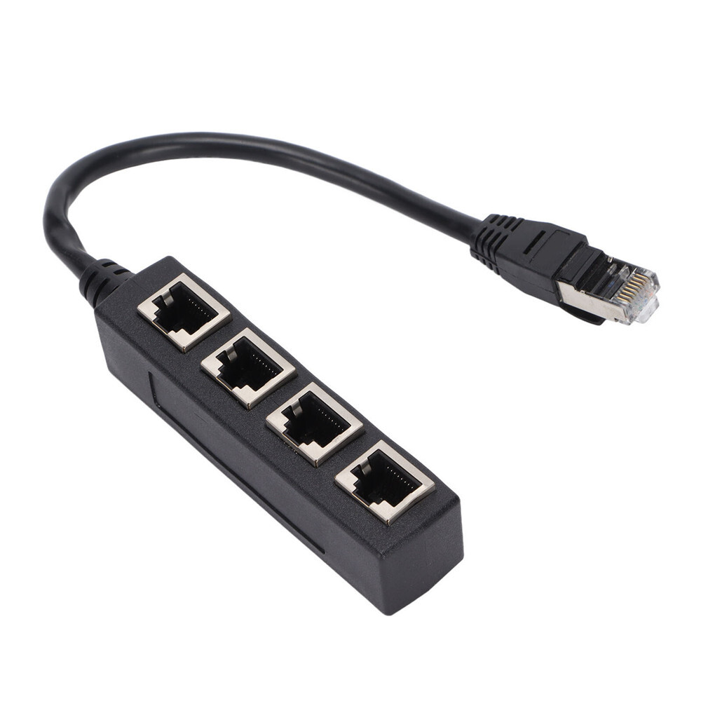 1-4 Ways Port Connector RJ45 Splitter Converter Adapter LAN Ethernet Cable Plug