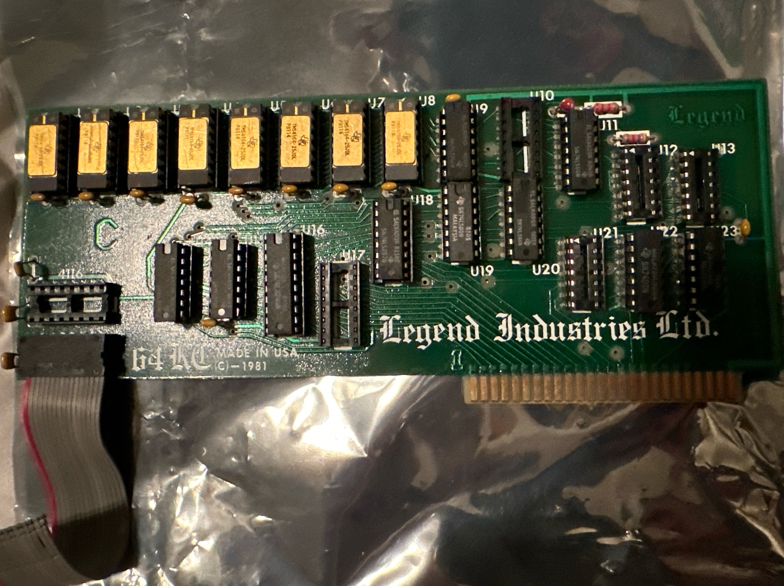 Legend Industries Ltd 64KC 1981 Apple II RAM Card 64-3981-0178 Super Rare READ