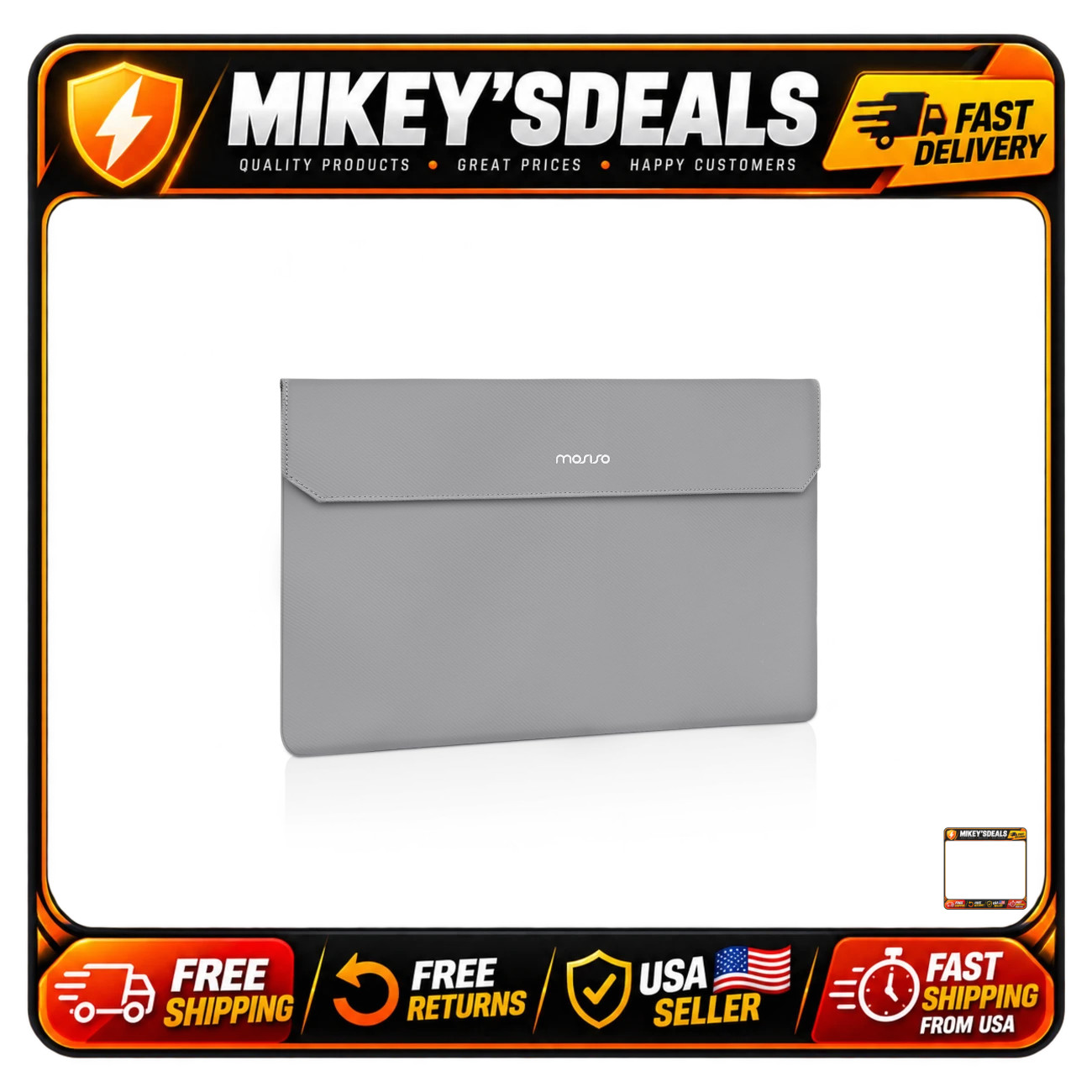 16.1 Inch Portable Monitor Case Sleeve - Lightweight, Protective, Gray Design