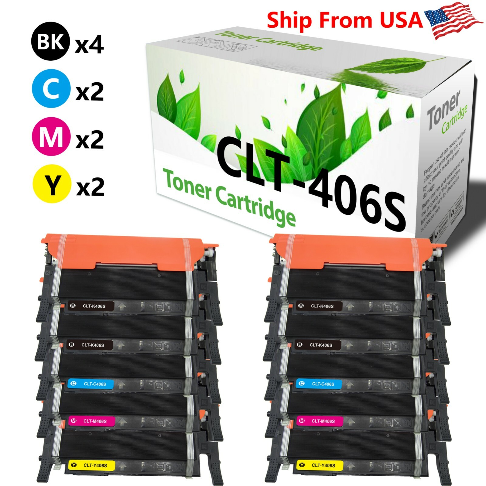 10PK CLT-406S 406S Toner Cartridge for CLX-3300 CLX-3305FW Xpress SL-C460FW