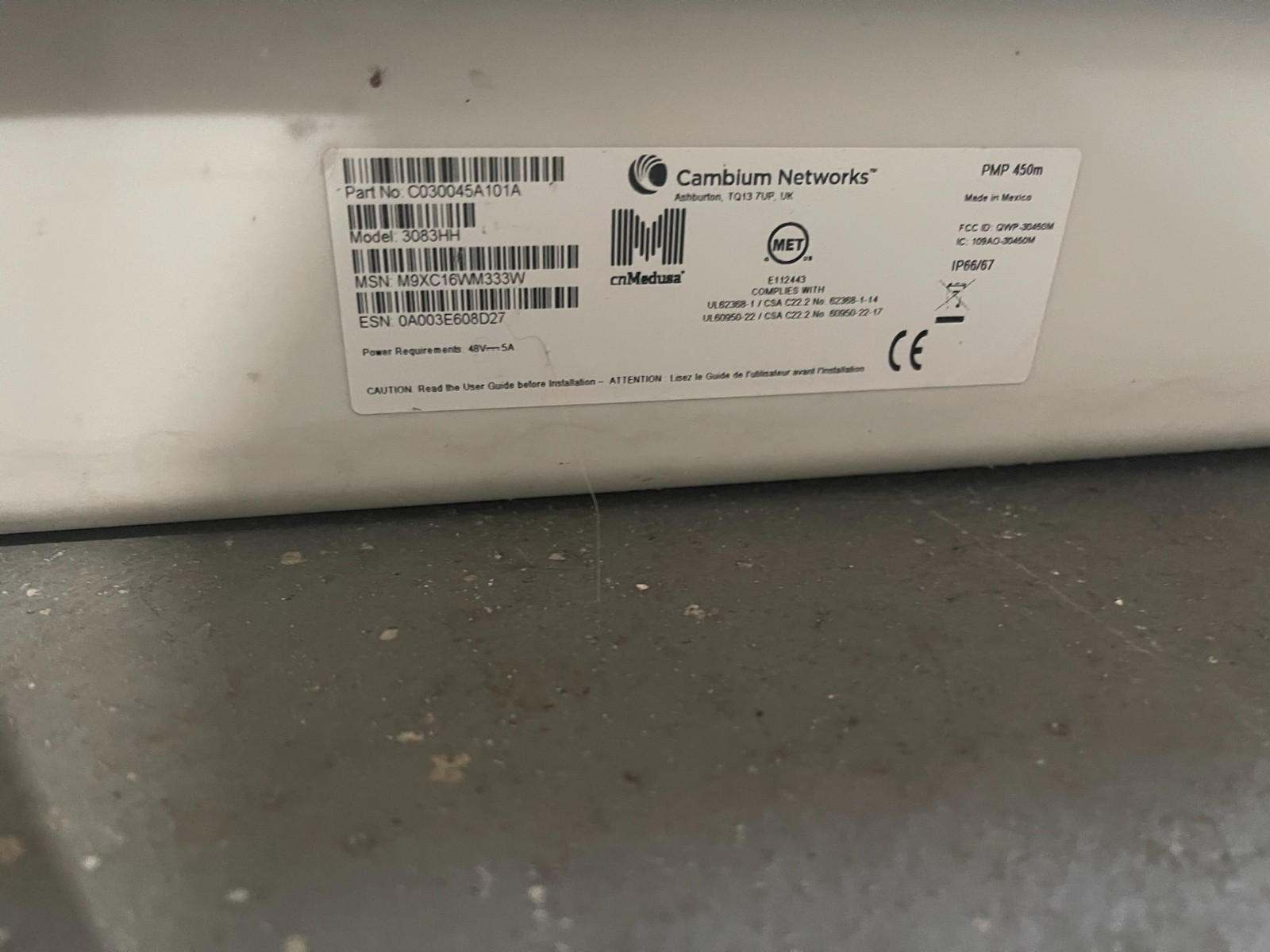 Cambium C030045A101A 3.3-3.6GHz PMP 450 Conn. AP