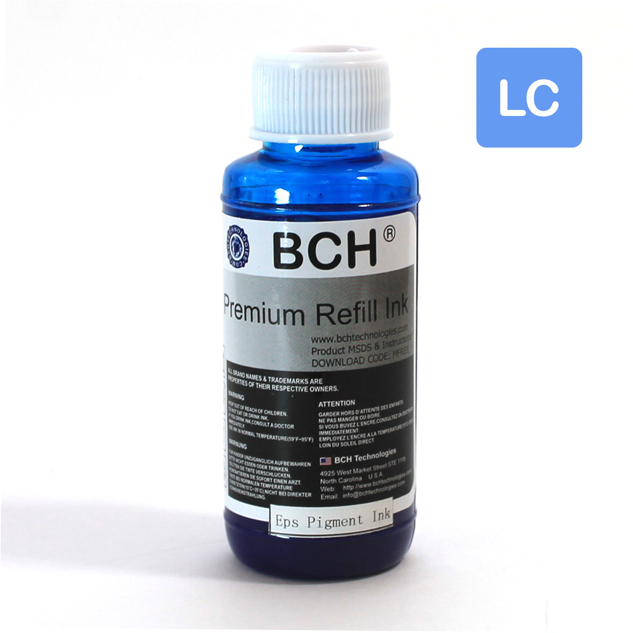 BCH Premium 100 ml Light Cyan Sublimation Ink for Epson (IS100LC-AE)