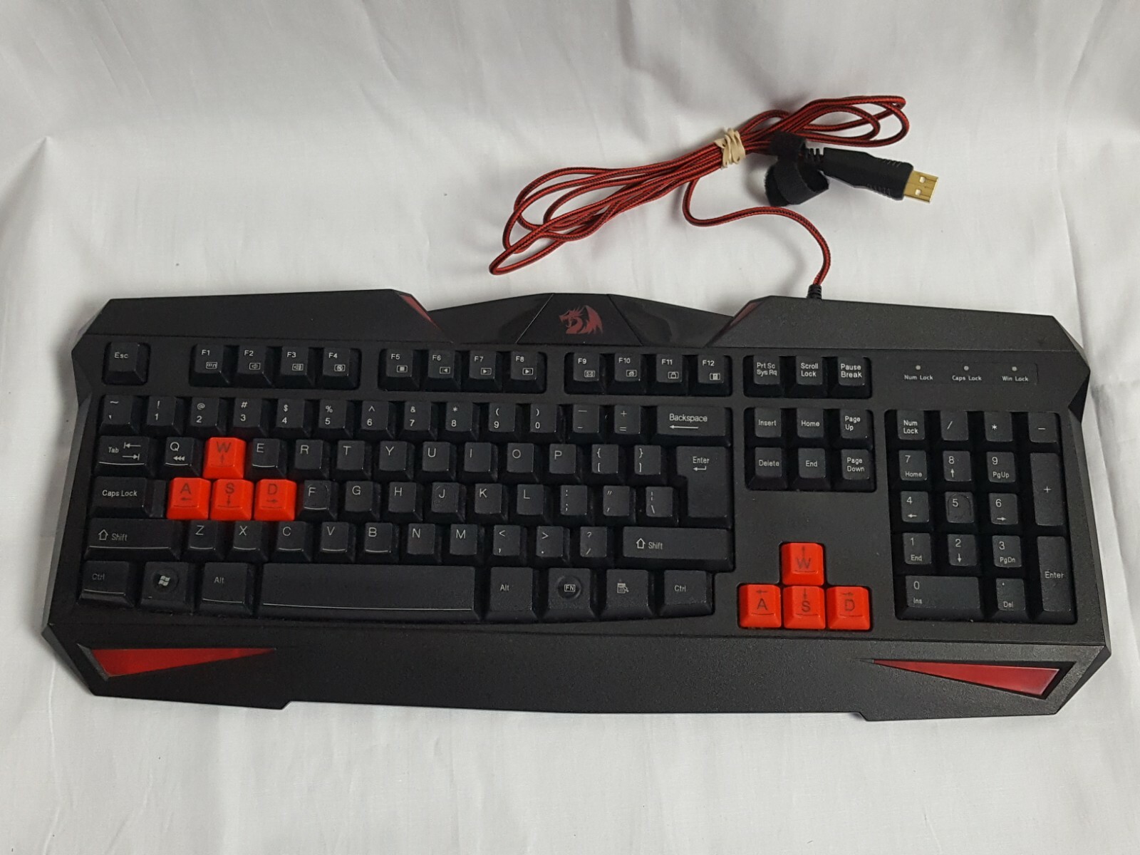 Red Dragon Gaming Essentials S101 Keyboard Light Up Red Illuminated Tested Works