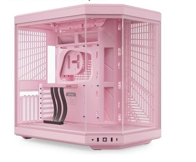 HYTE Y70 ATX Mid-Tower PC Case, Tempered Glass Side Panel, Pink