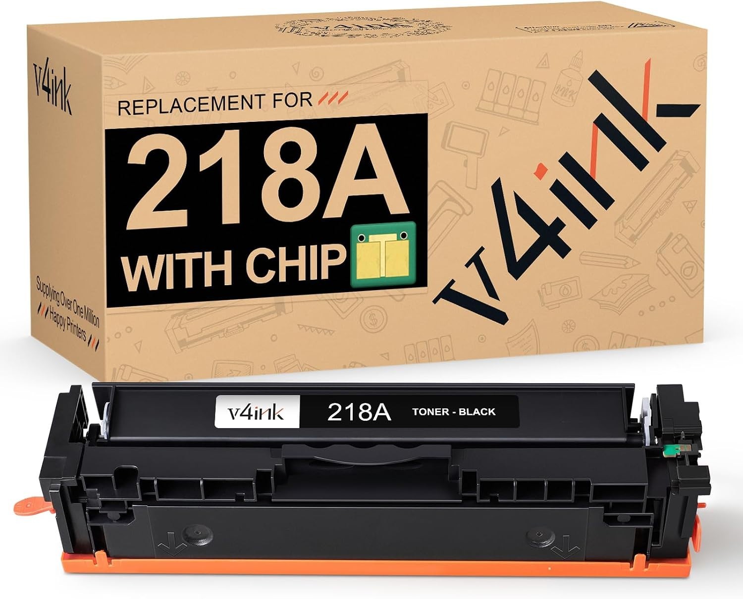 218A Toner Cartridge 1-Pack HP Chip v4ink Color Pro3301sdw 3201 Upgraded BN