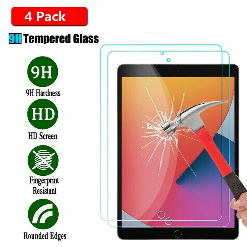 4 Pack Tempered Glass Screen Protector for iPad 6th 5th 2018 Air 2 Pro 9.7" 10.5