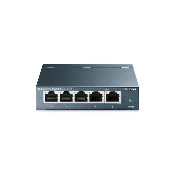 TP-LINK TL-SG605 Plug-and-Play 5-Port Gigabit Ethernet Switch Metal 1000 Mbps