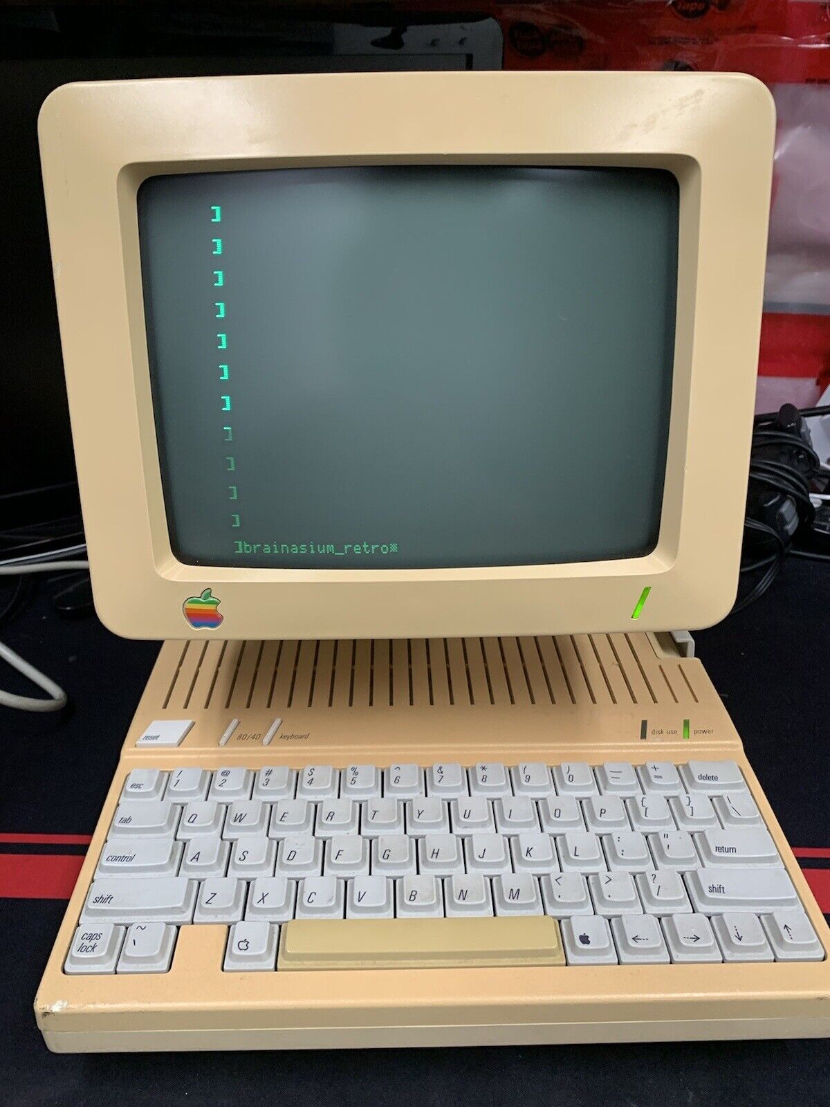 Apple IIc With Monochrome Monitor Yellowed Works I think Vintage Retro Apple II