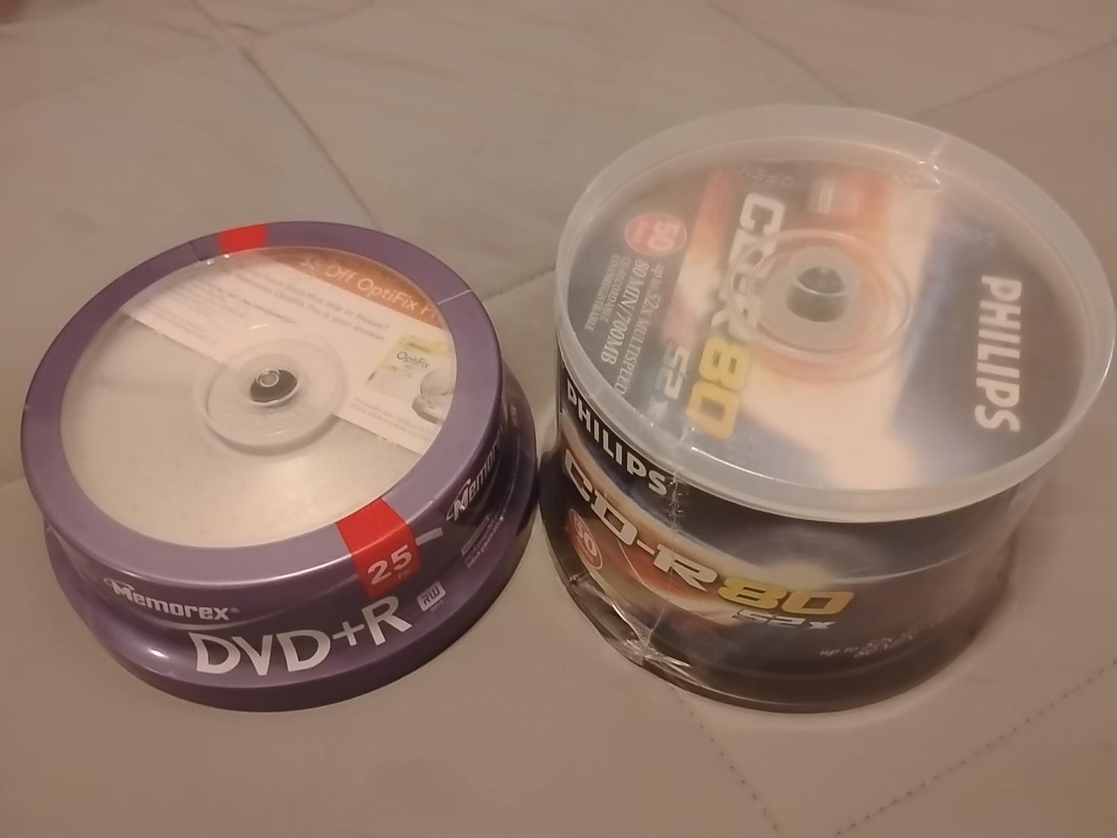 PHILIPS  50 DISCS CD-R80 48X MULTISPEED 80 MIN/700MB New+25 CDs Memorex