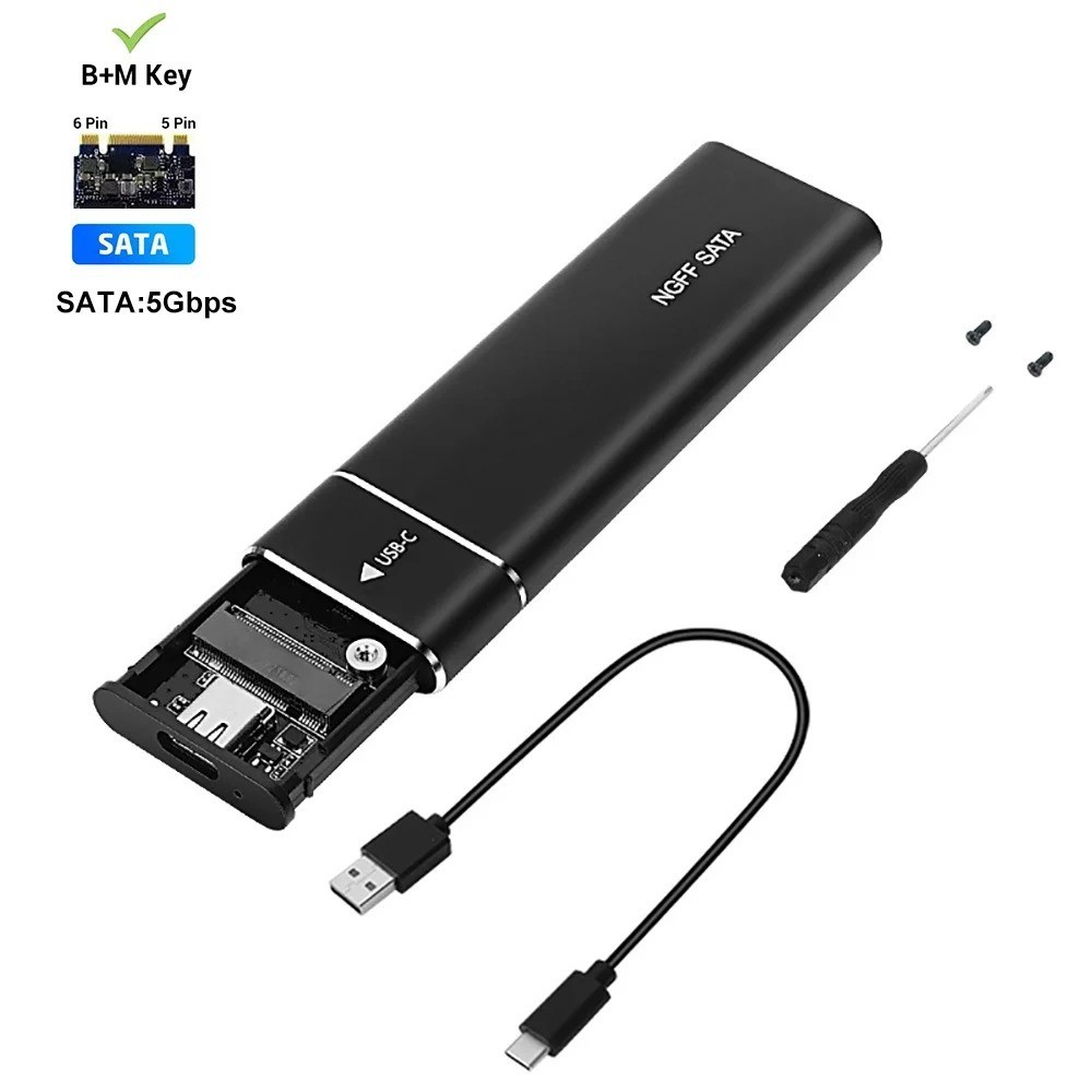 M.2 NV Me SATA SSD Enclosure USB 3.1 Type C 10Gbps External Drive Case Adapter