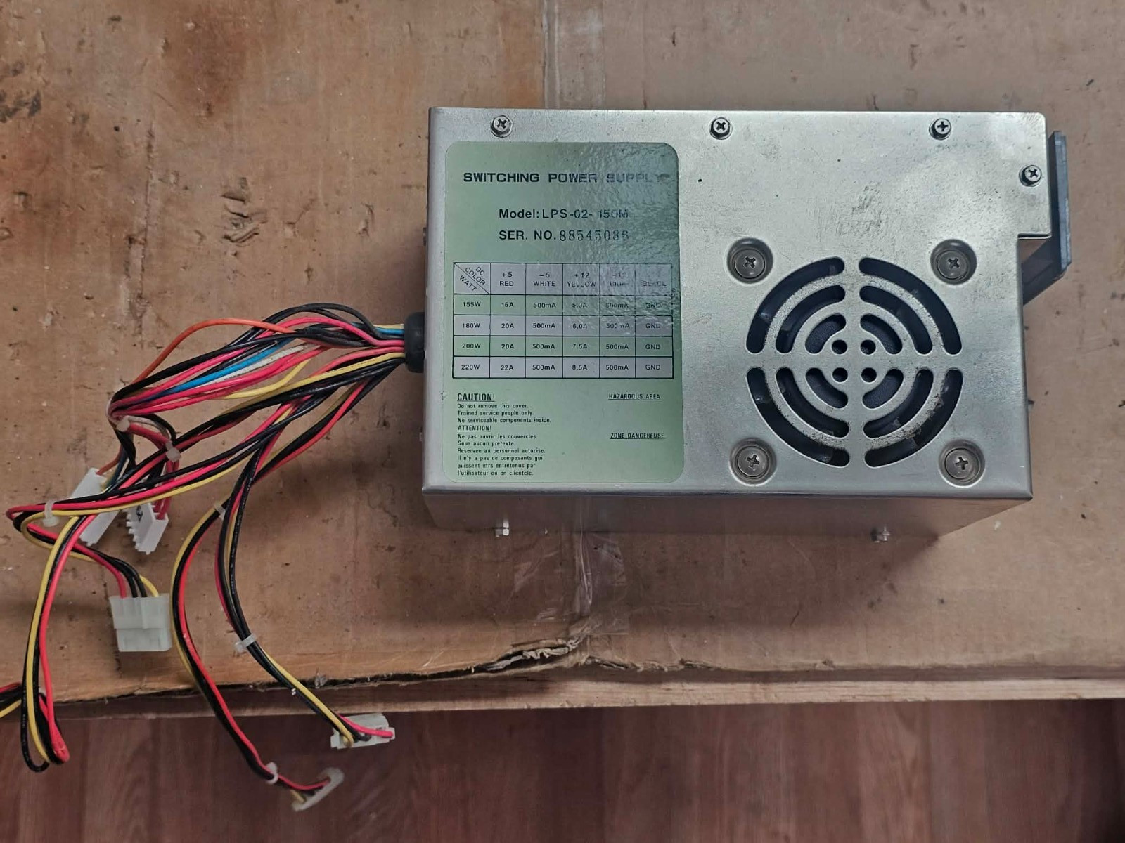 Rare IBM PC AT LPS-02-150M AT PC Switching Power Supply 155W-220W 5V 12V Tested
