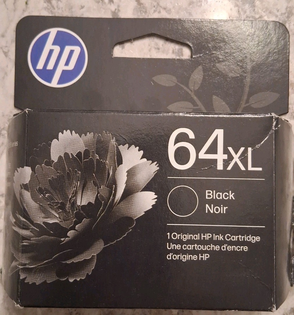 HP 64XL BLACK GENUINE INK CARTRIDGE EXP 08/27--02/28 BRAND NEW. FACTORY SEALED.