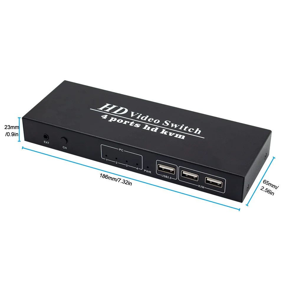 WIISTAR 4K HDMI KVM Switch 4X1 4 Port USB 4K@30Hz for PC Laptop Mac