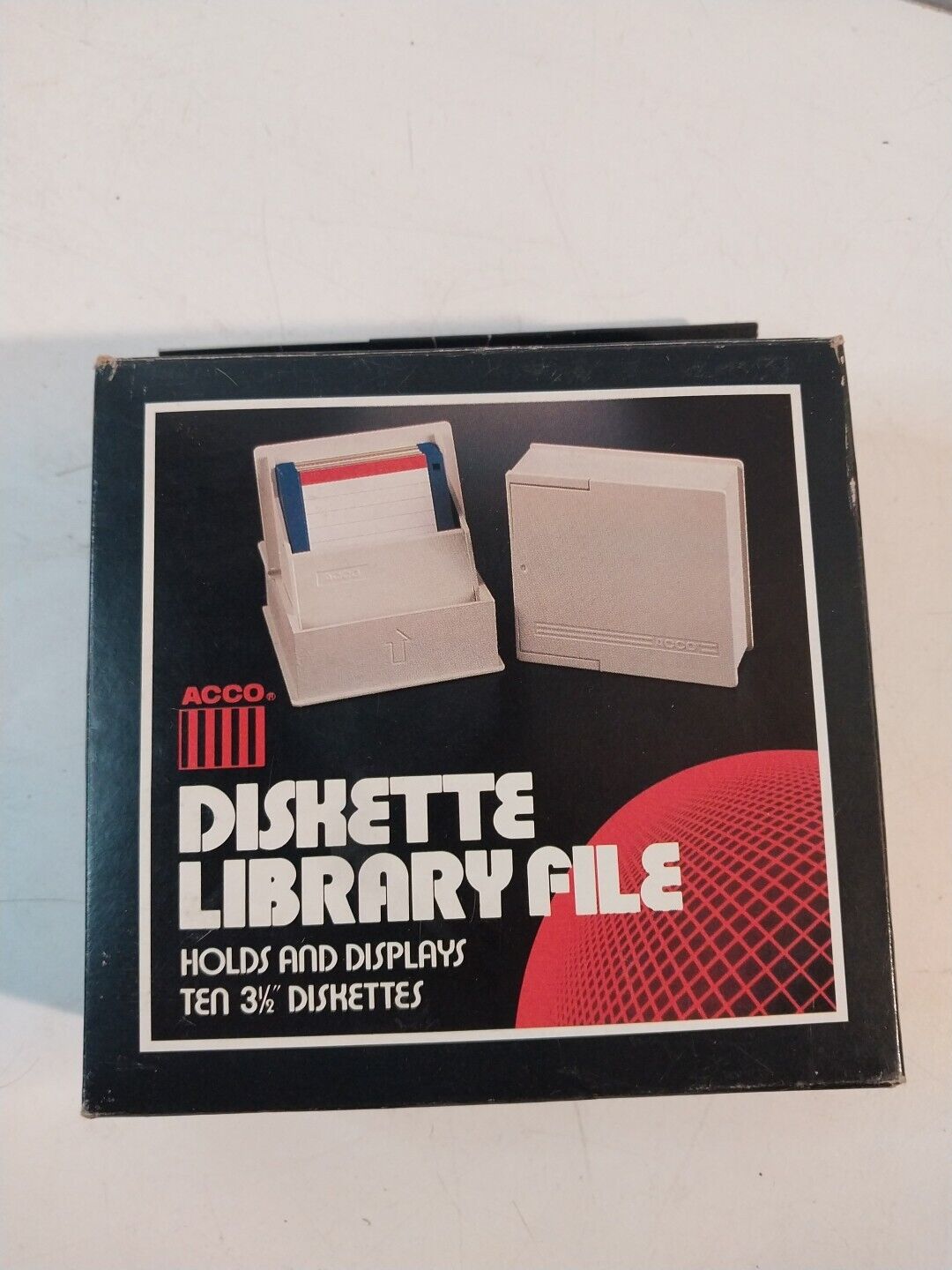 Vintage Acco Diskette Library File Holds & Displays Ten 10 Micro Diskettes 50776