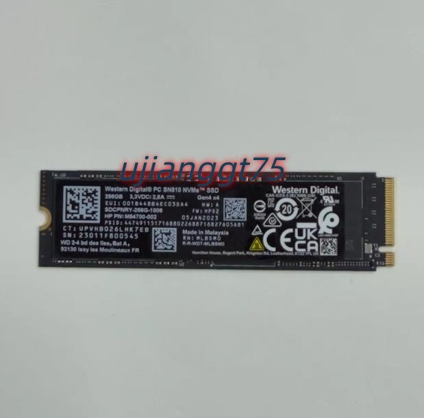 Western Digital SN810 256GB M.2 NVMe Solid State Drive PCIe Gen4×4 3.3V  2.8A