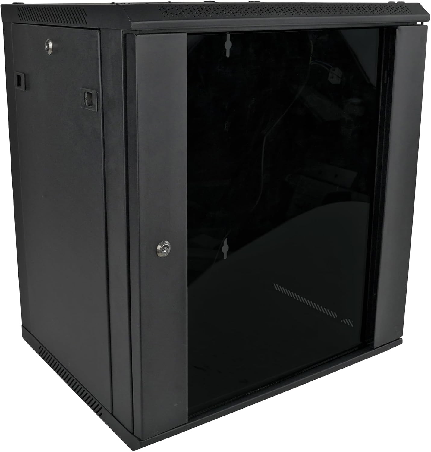 12U Server Rack Enclosure with Glass Door Cooling Fan Locks