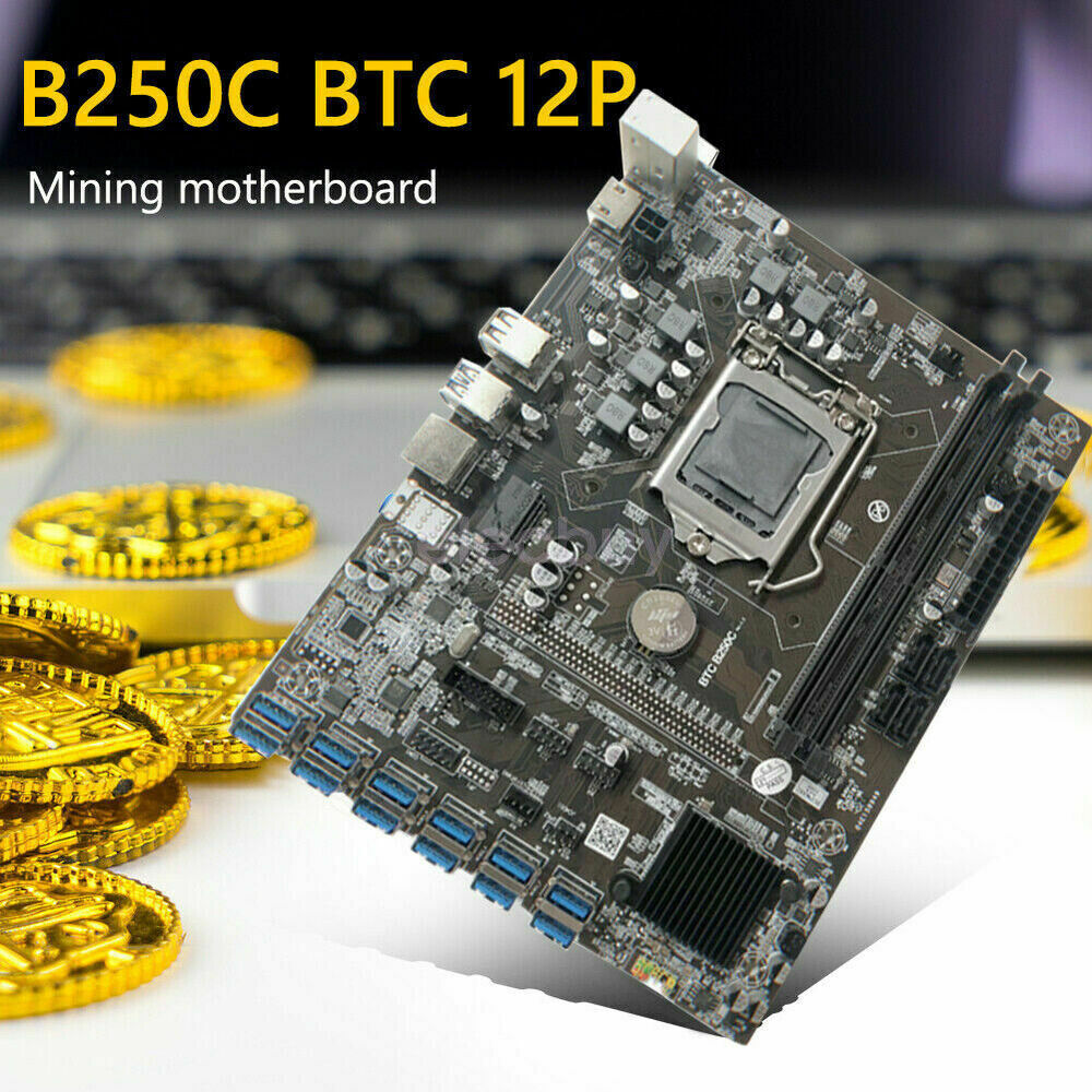 B250C BTC 12P PCI Express DDR4 Computer Mining Motherboard for LGA 1151 Gen6/7