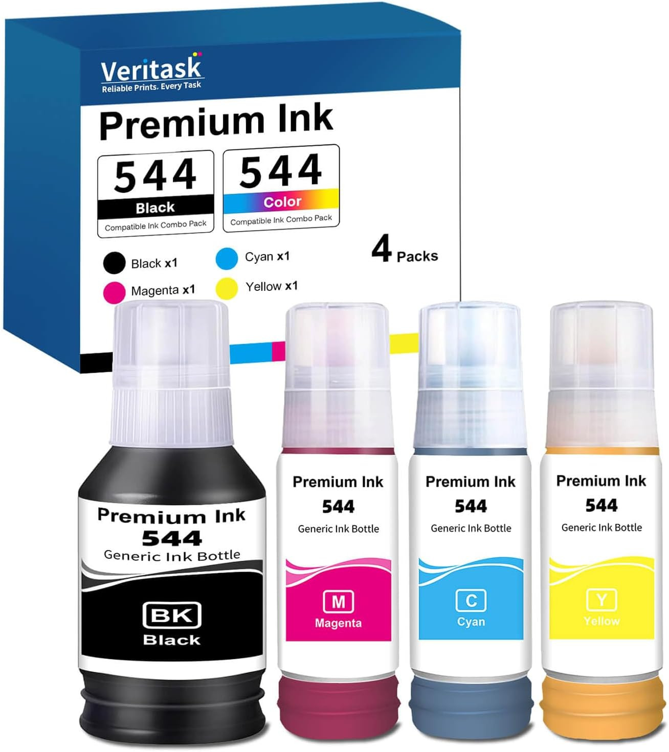 544 Ink Refill Bottles Replacement for Eps T544 544 Ink T544120 T544220 T544320
