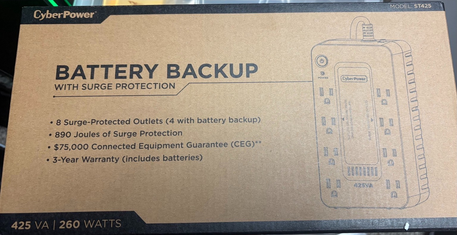 CyberPower ST425 UPS Battery Backup 425VA 260W 8 Outlets NEW Unopened