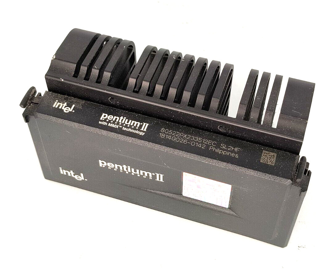 TESTED GOOD VINTAGE INTEL PENTIUM II 266MHZ SLOT 1 CPU WITH HEATSINK RM4-BIN37