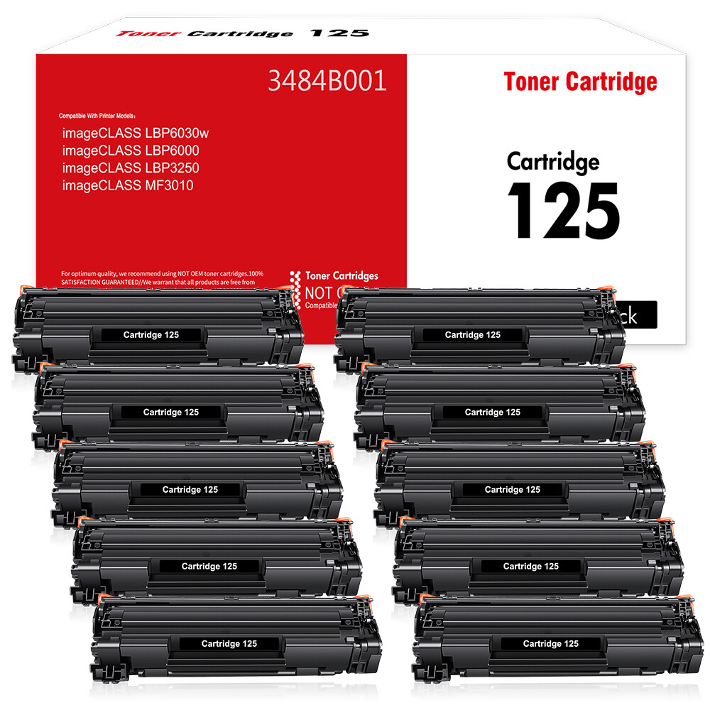10x CRG125 Black Toner Compatible for Canon 125 ImageClass LBP6000 LBP6030w