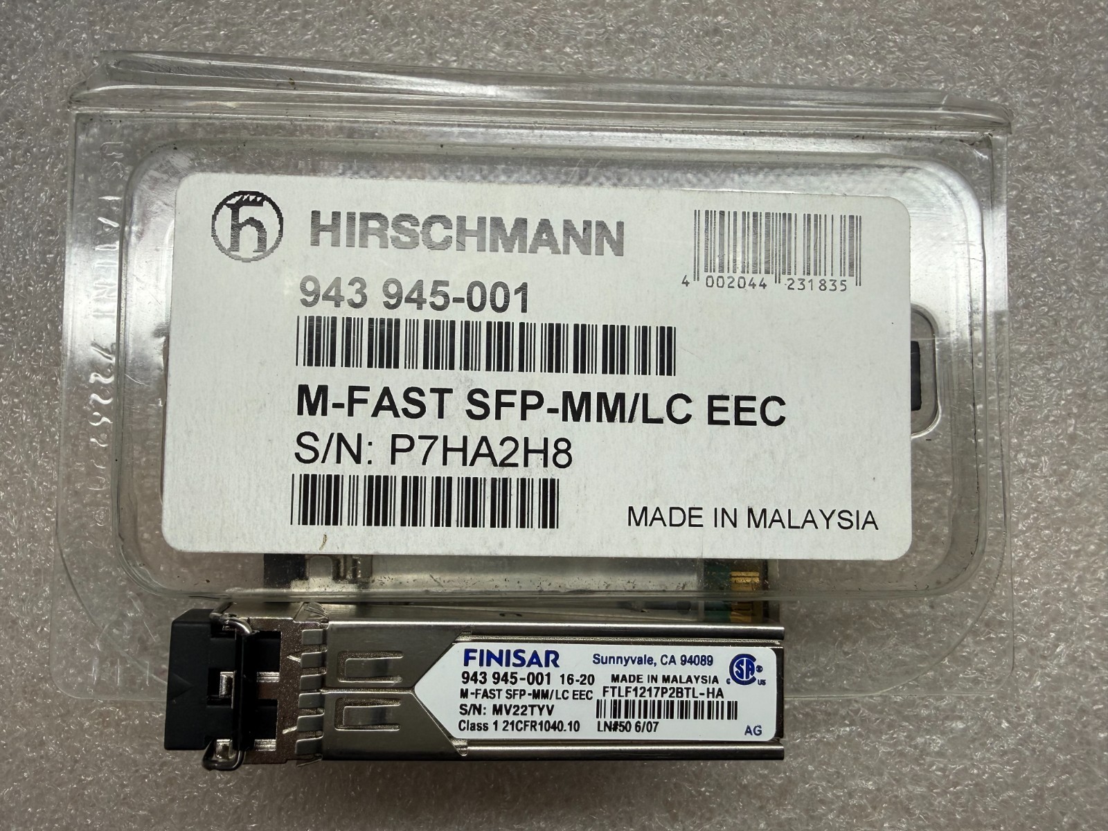 Hirschmann M-FAST SFP-MM/LC EEC 943945-001 100BASE-FX MM LC SFP Transceiver